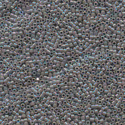DELICA BEAD 10 грам, Miyuki 11/0 OPAQUE GRAY AB DB168