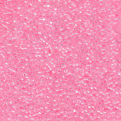 DELICA BEAD 10 грам, Miyuki 11/0 LINED CRYSTL/DK PINK DB246